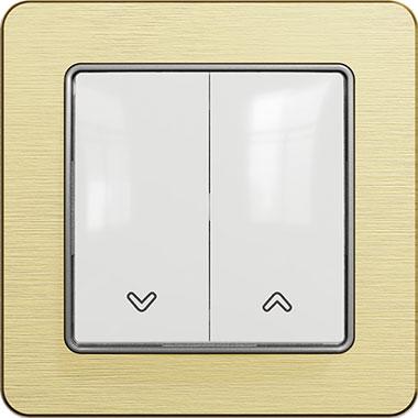 Sedna roller shutter switch (white insert, brushed gold frame)